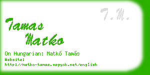 tamas matko business card