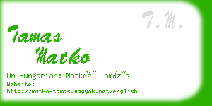 tamas matko business card